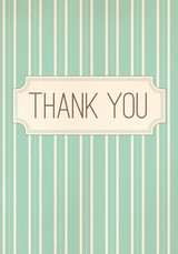 Thank You Cards - Minty Pinstripe