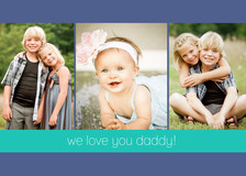 Father's Day Cards - Blue Triptych