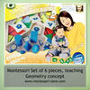 Montessori Set - 6 pieces of Geometry learning materials - Education Photo Book