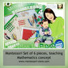 Montessori Set - 6 pieces of Mathematics learning materials - Education Photo Book