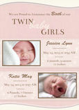 Twins Birth Announcements - Brushed Canvas