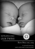 Twins Birth Announcements - Sleek Monogram