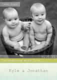 Twins Birth Announcements - Faded Dots