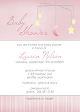 Girls Baby Shower Invitations - Celestial Mobile - Pink