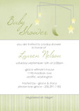 Girls Baby Shower Invitations - Celestial Mobile - Green
