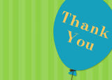 Birthday Party Thank You - Stripes and Balloon Bash Thank You