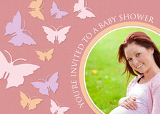 Girls Baby Shower Invitations - Butterfly Kisses