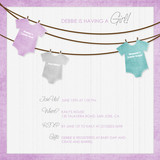 Girls Baby Shower Invitations - Witty Onesie