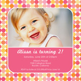 Girls Birthday Party Invitations - Dotted Frame