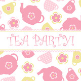 Girls Birthday Party Invitations - Tea Party